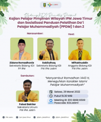 Kajian Pelajar PW IPM Jatim & Sosialisasi Pedoman PDPM 1 dan 2 logo